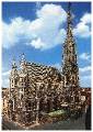 08 St Stephans Cathedral 4 * Postcard of the cathedral in Vienna * 571 x 800 * (237KB)